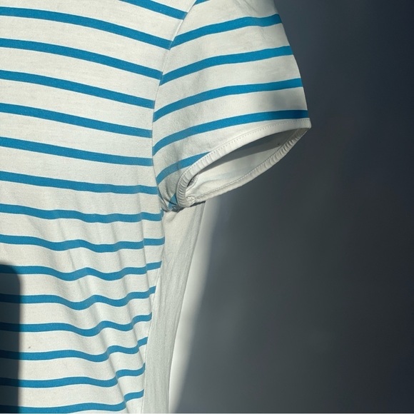 Jacob by mark Jacob casual stretchy any blue/white front striped shirt - Picture 5 of 10